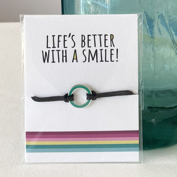 Life's better with a smile Coral and Mint